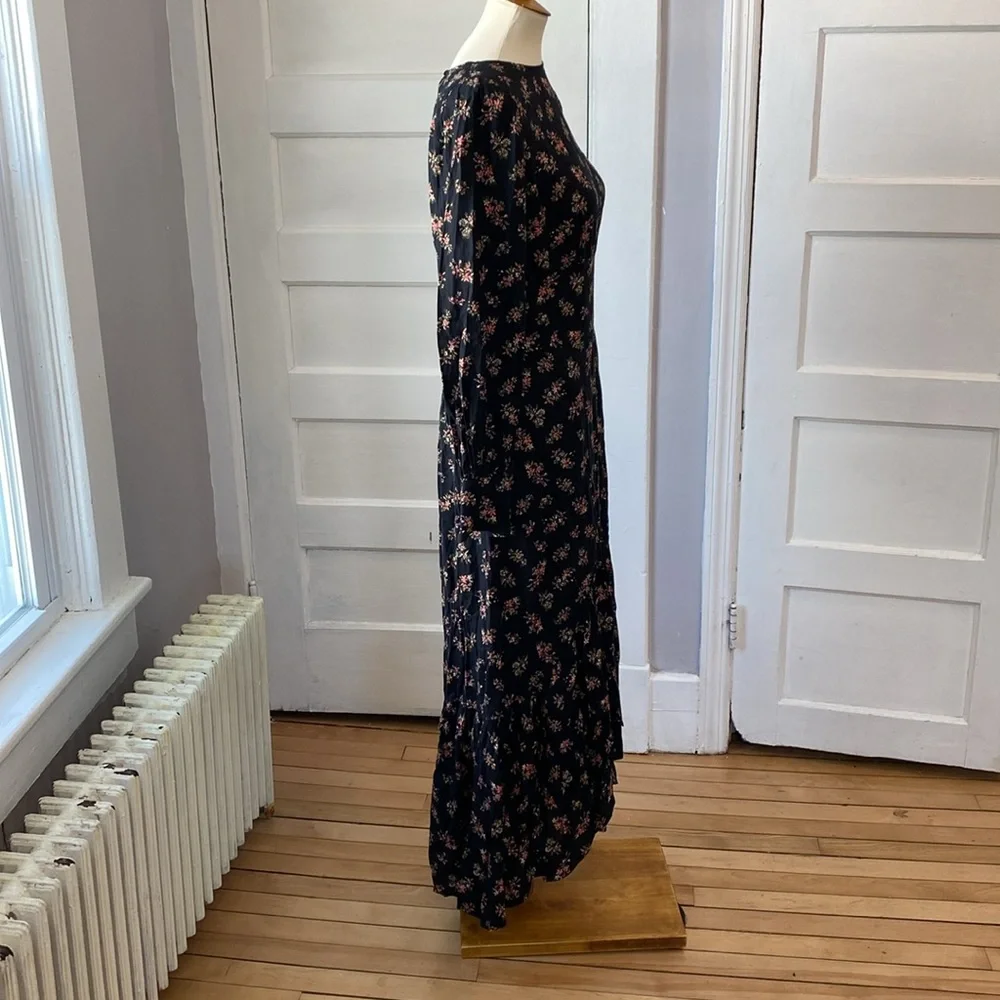 NWT AFRM Gilda Back Cutout Maxi Dress in Noir Bouquet, Size M - Picture 11 of 17